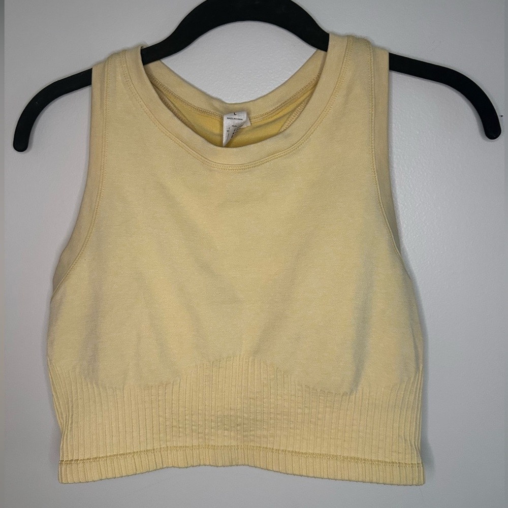 90 Degree by Reflex Athleisure Crop Tank – Light Yellow